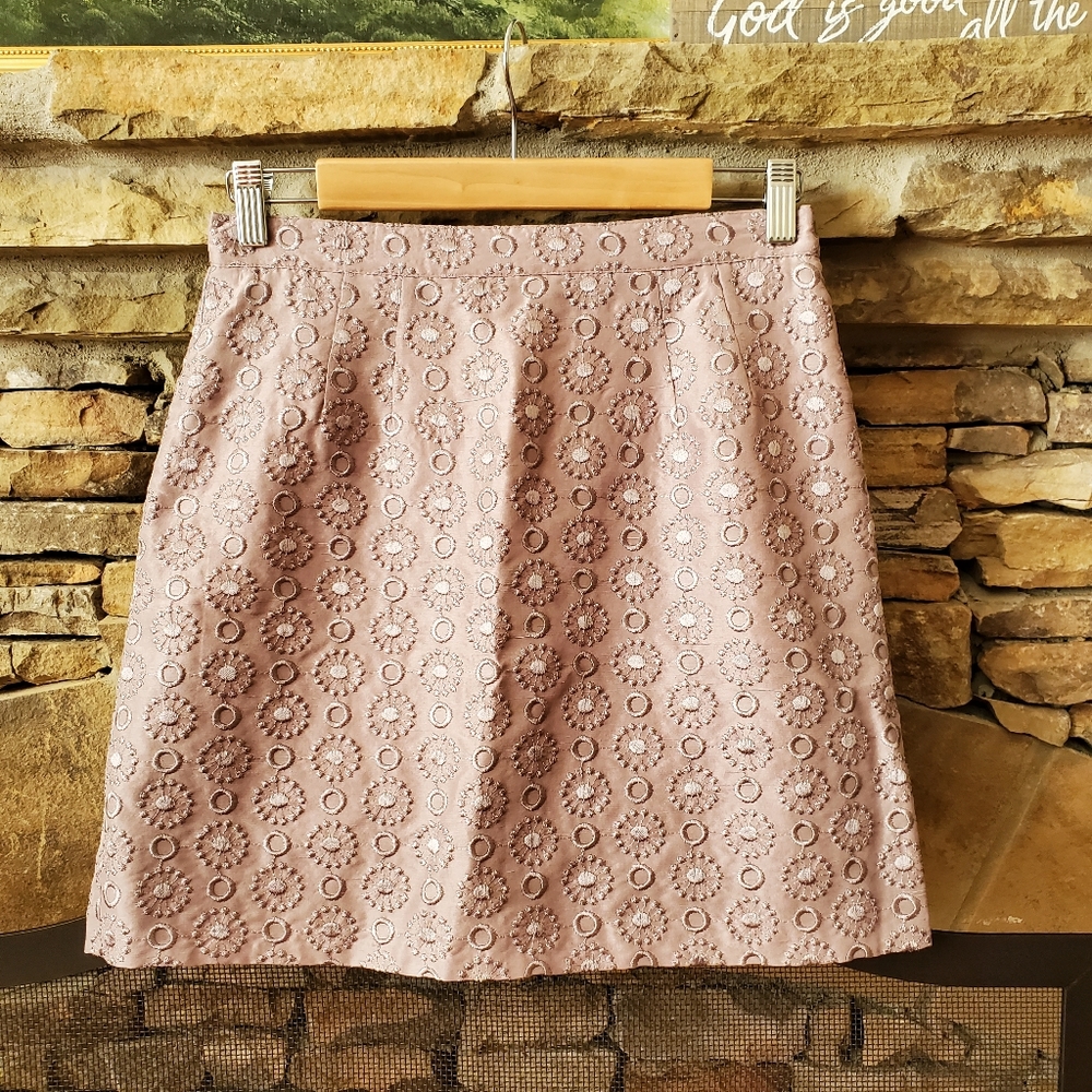 Parallel Silk embroidery Mini skirt